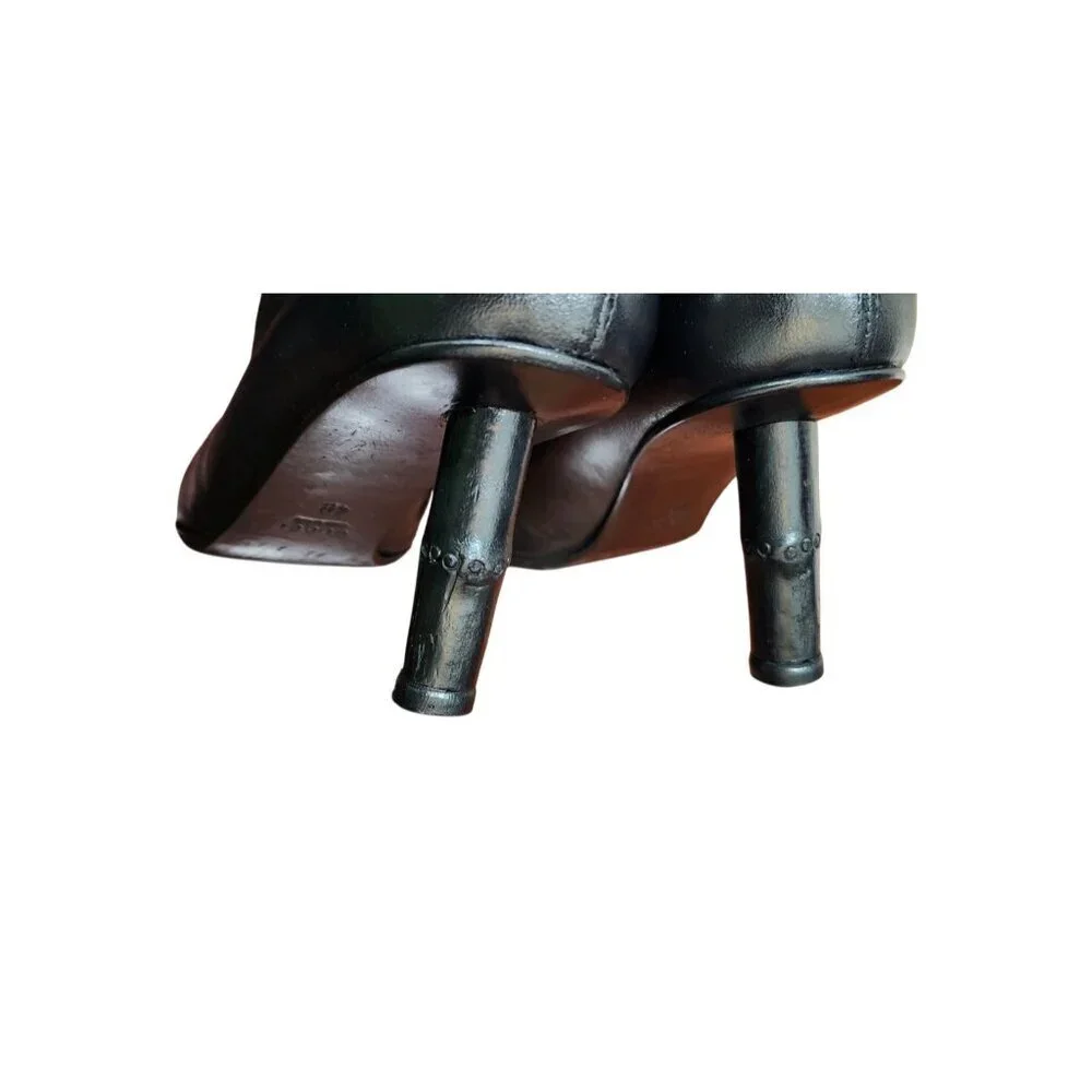 Gucci by Tom Ford S/S 2002 Bamboo Ankle Boots stretch leather bamboo heel bootie